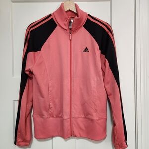 Adidas Jacket, Women's Medium, Pink and black, full zip, thin, breathable, mesh